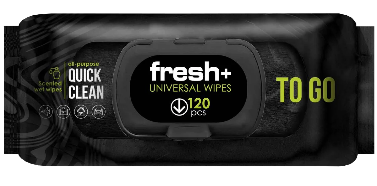 Вологі серветки fresh+ Universal Wipes — упаковки на 120 та 15 шт
